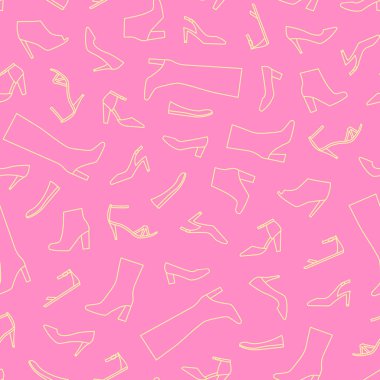 Kadınlar anahat Ayakkabı farklı türde vektör seamless modeli