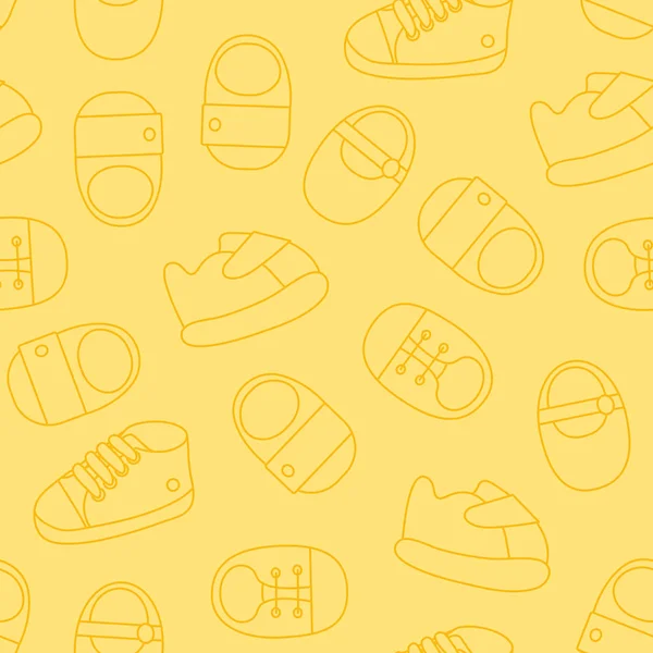 Vektör seamless modeli anahat Bebek Ayakkabı. Çocuklar Ayakkabı seamle