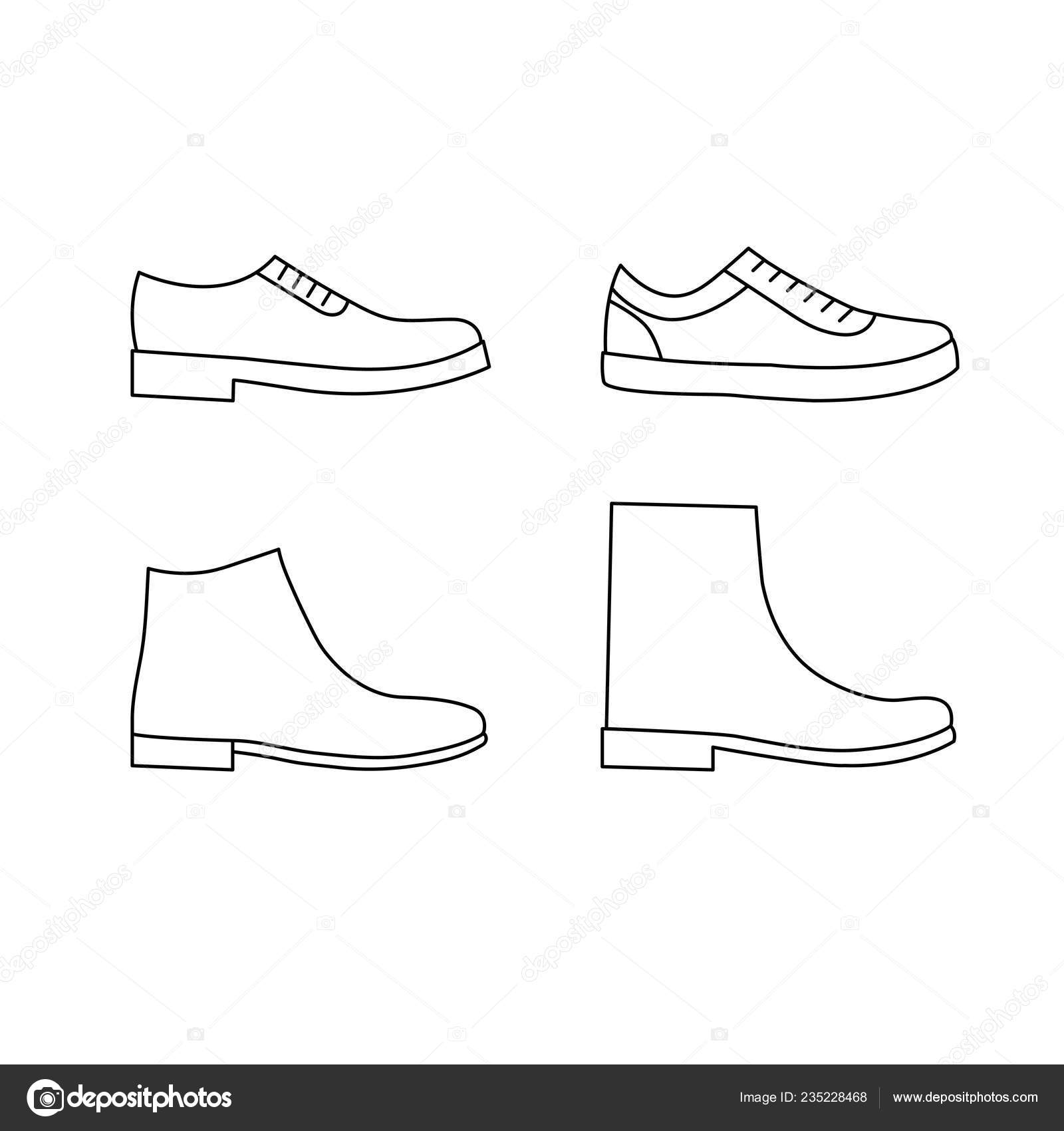 vector set different types outline men shoes outline men shoes stock vector c kolibrico 235228468 https depositphotos com 235228468 stock illustration vector set different types outline html
