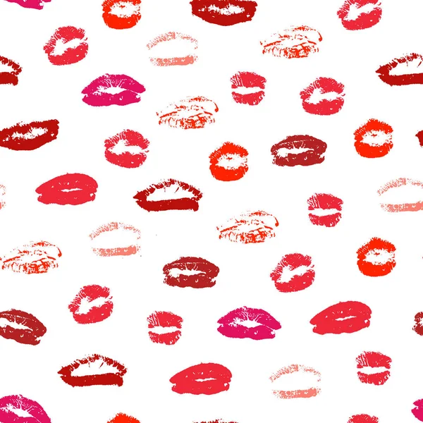 Χωρίς Ραφή Πρότυπο Διάνυσμα Πραγματική Κόκκινα Χείλη Σιλουέτες — Διανυσματικό Αρχείο