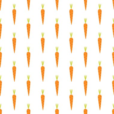 Vektör seamless modeli havuç aldık. Düz sebze seamless modeli.