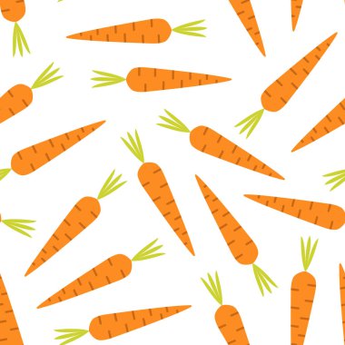 Vektör seamless modeli havuç aldık. Düz sebze seamless modeli.