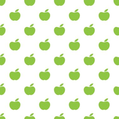 Vektör yeşil elma ile seamless modeli. Apple arka plan. 