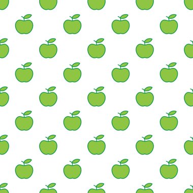 Vektör yeşil elma ile seamless modeli. Apple arka plan. 