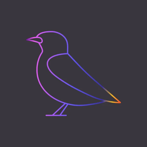 ベクター アウトライン鳥アイコン ベクトルの鳥のシンボル 勾配図 — ストックベクタ
