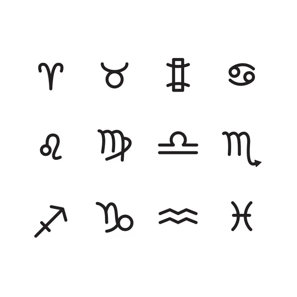 Vektor Reihe Von Tierkreiszeichen Sternzeichen Symbole — Stockvektor
