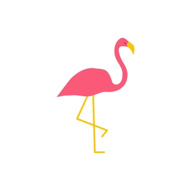 Vektör pembe flamingo. Vektör ayakta flamingo. Vektör çizim.