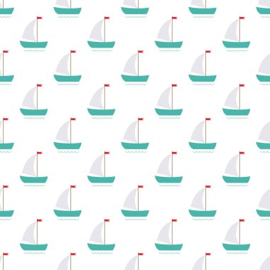 Vektör seamless modeli karikatür ile gemi. Seamless modeli.