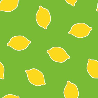 Elle çizilmiş limonlarla vektörsüz desen.