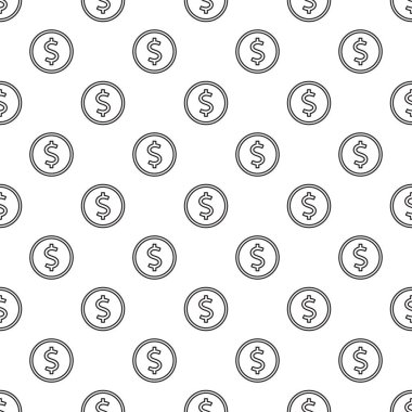 Paralar ile vektör dikişsiz desen. Line sikke para sorunsuz pat