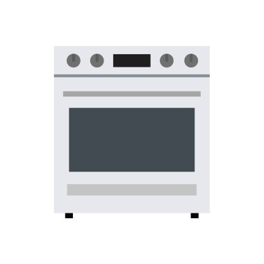 Mutfak gri gaz sobavektör illüstrasyon. Düz tasarım. 