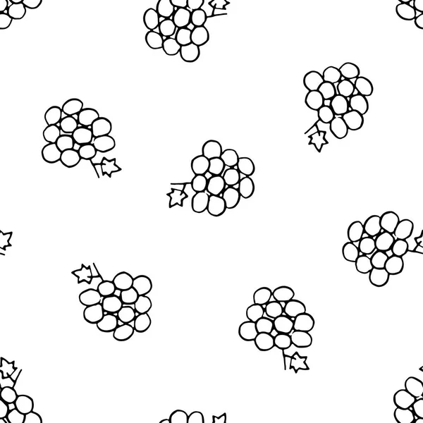 Векторный бесшовный узор с рисованным виноградом . — стоковый вектор