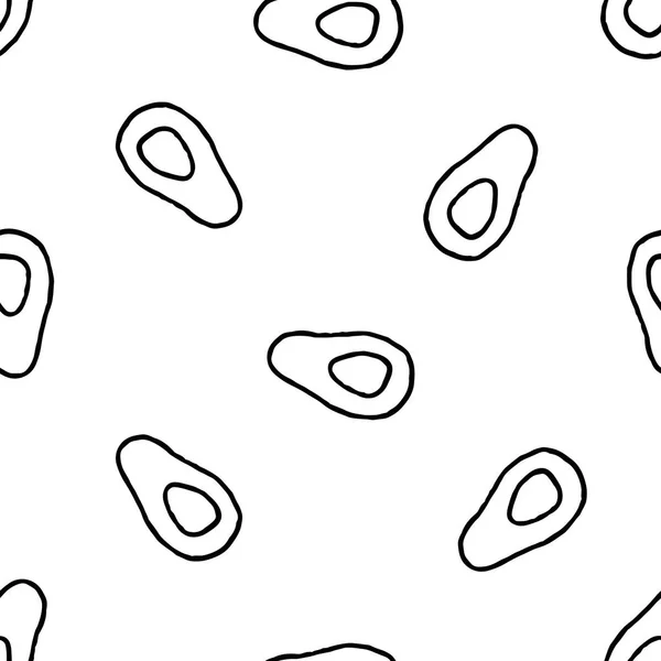 Vektor nahtloses Muster mit handgezeichneten Avocados. — Stockvektor
