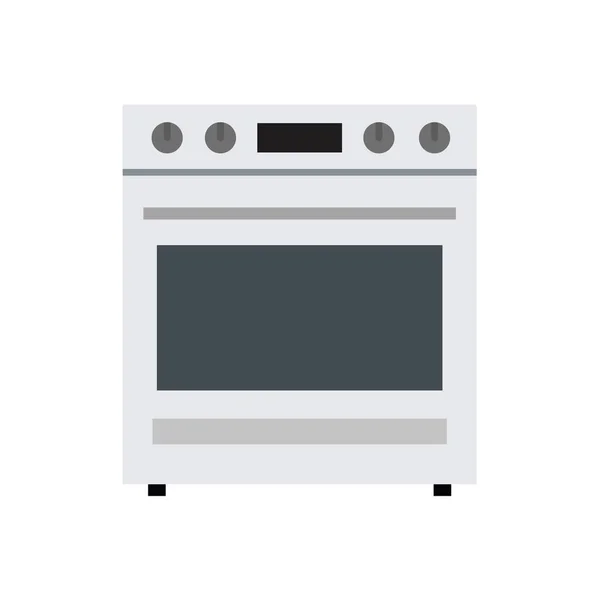 Vector illustration of kitchen gray gas stove. Flat design. — Stock Vector