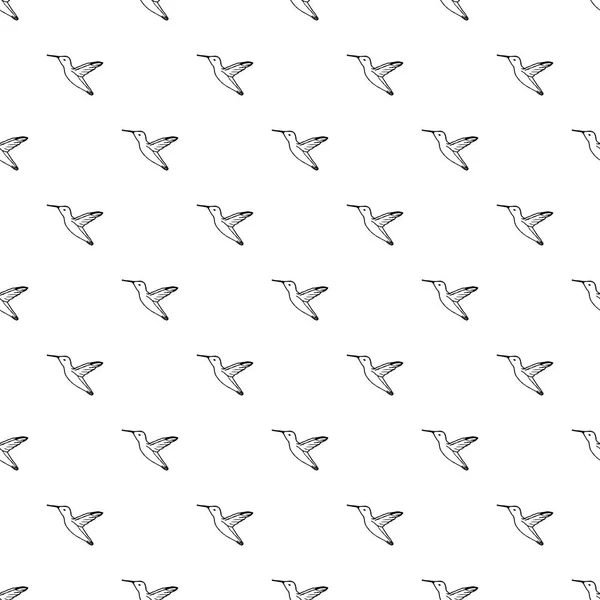 Vektor sömlöst mönster med handritad Colibri. — Stock vektor