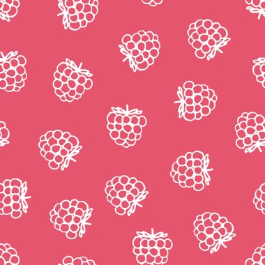 El çizilmiş ahududu ile vektör dikişsiz desen. 