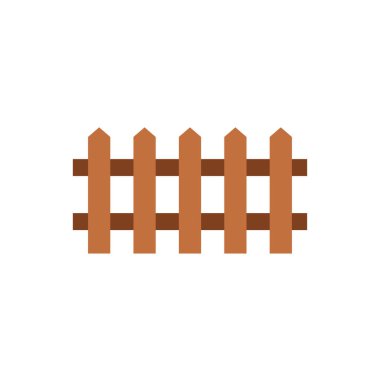 Düz ahşap çit vektör illüstrasyon. Ahşap çit.