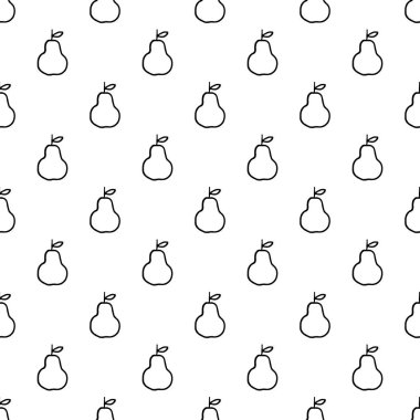 El çizilmiş anahat armut ile vektör dikişsiz desen.