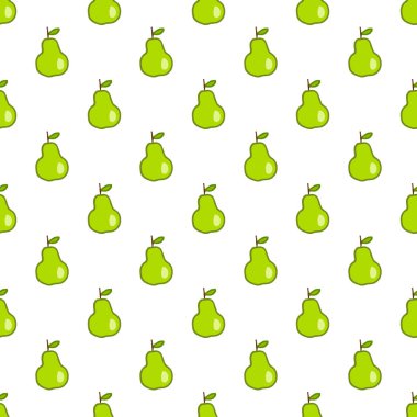 El çizilmiş yeşil armut ile vektör dikişsiz desen.