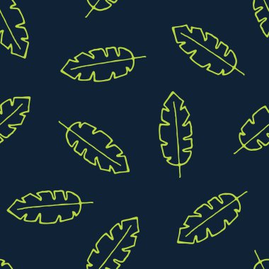 Elle çizilmiş yapraklı kusursuz vektör deseni.