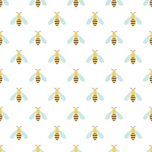 Vector seamless pattern with honey bees. Seamless pattern. — Stock Vector