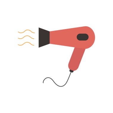 Renkli düz saç kurutma makinesi vektör illüstrasyon. 