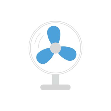 Renkli düz ventilatör vektör illüstrasyon. Ventilatör simgesi