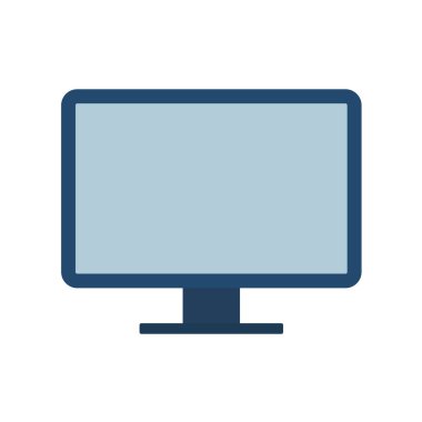 Renkli düz masaüstü ekranın vektör illüstrasyon.  