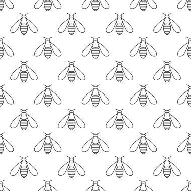 Doğrusal arılar ile vektör dikişsiz desen. Dikişsiz desen.