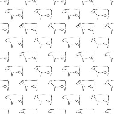 Doğrusal inekler ile vektör dikişsiz desen. Dikişsiz desen.