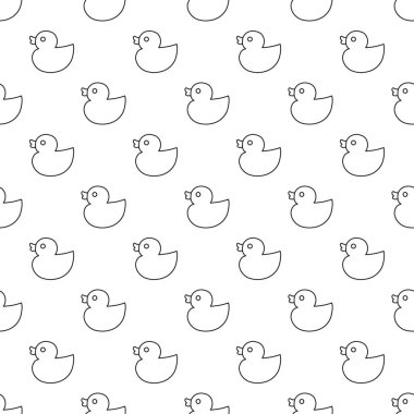 Anahat kauçuk ördek ile vektör dikişsiz desen. Dikişsiz patte