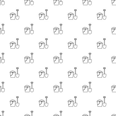 Anahat kum kova ve kürek ile Vektör dikişsiz desen. Deniz