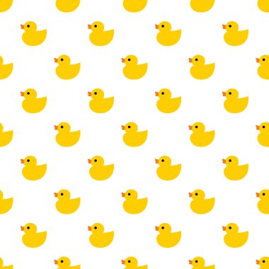 Sarı kauçuk ördek Vektör dikişsiz desen. Dikişsiz desen