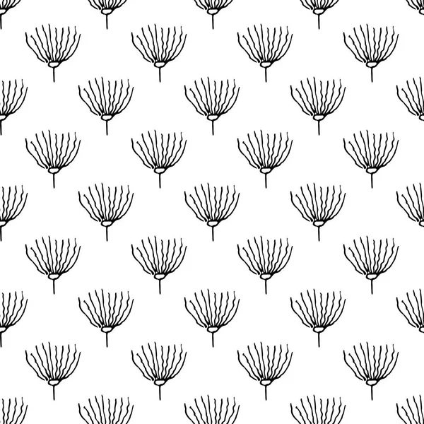 Vector seamless pattern with hand drawn abstract tropical flower — Stock Vector