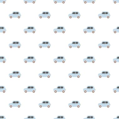 Düz karikatür araba ile Vektör sorunsuz desen. Dikişsiz desen.