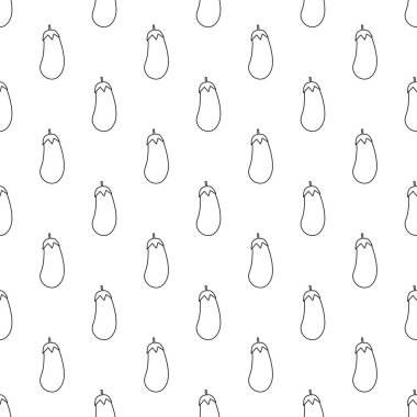 Line patlıcan ile vektör dikişsiz desen. Dikişsiz desen.