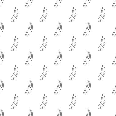 Çizgi salatalık ile vektör dikişsiz desen. Dikişsiz desen.