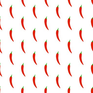 Kırmızı acı biber ile vektör dikişsiz desen. Dikişsiz patt