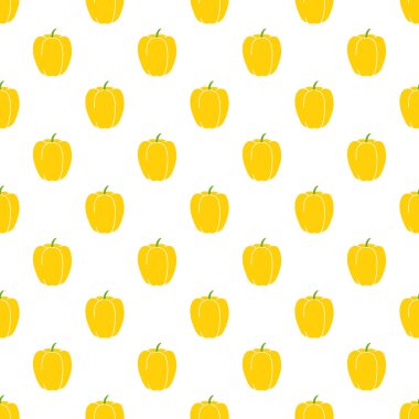Sarı biber ile vektör dikişsiz desen. Dikişsiz patter