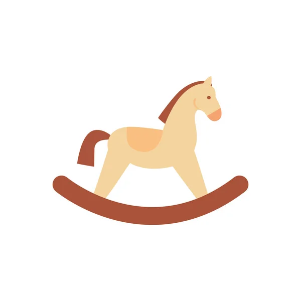 Векторная иллюстрация плоской красочной качающейся лошади . — стоковый вектор
