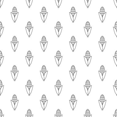 Çizgi mısır ile vektör dikişsiz desen. Dikişsiz desen.