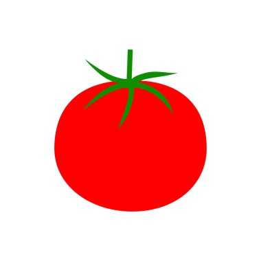 Düz renkli domates Vektör illüstrasyon. Vektör bütün domates.
