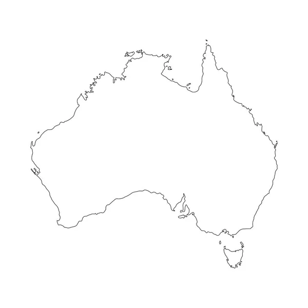 Vector black outline Australia mapa. Ilustración vectorial . — Archivo Imágenes Vectoriales