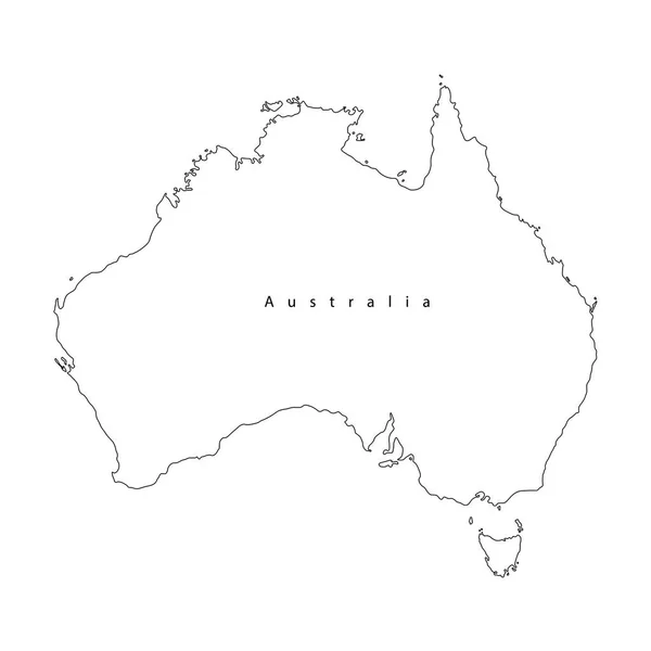 Vektor schwarze Umrandung Australien-Karte. Vektorillustration. — Stockvektor