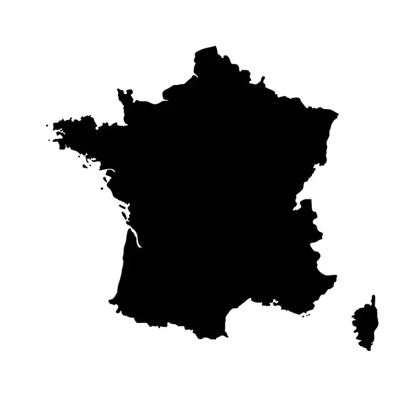 Illustrazione vettoriale della silhouette nera Francia mappa . — Vettoriale Stock