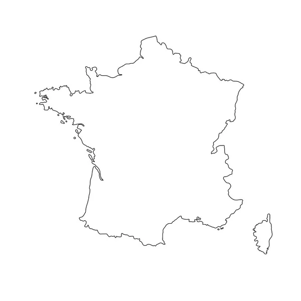 Illustrazione vettoriale del contorno nero Francia mappa . — Vettoriale Stock