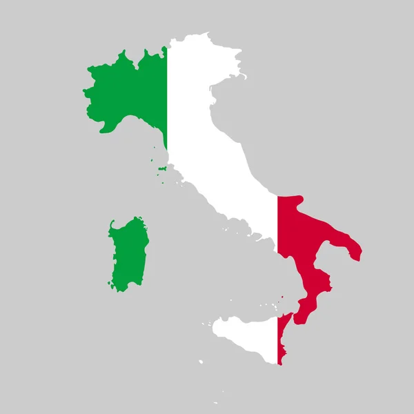 Illustration vectorielle de la carte du drapeau italien. Carte vectorielle . — Image vectorielle