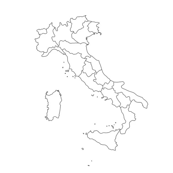 블랙 아웃라인 이탈리아 지도의 벡터 일러스트. — 스톡 벡터
