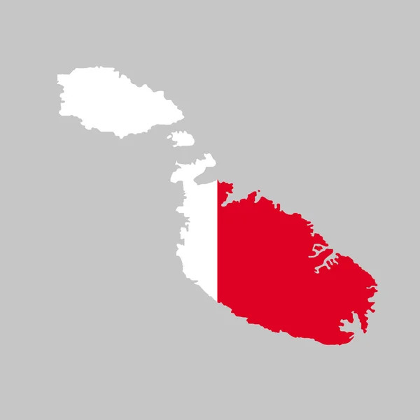 Vector illustratie van Malta vlag kaart. Vectorkaart. — Stockvector