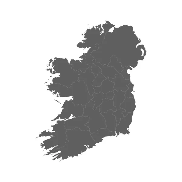Ilustracja wektorowa szarej mapy Irlandii. Mapa wektora. — Wektor stockowy